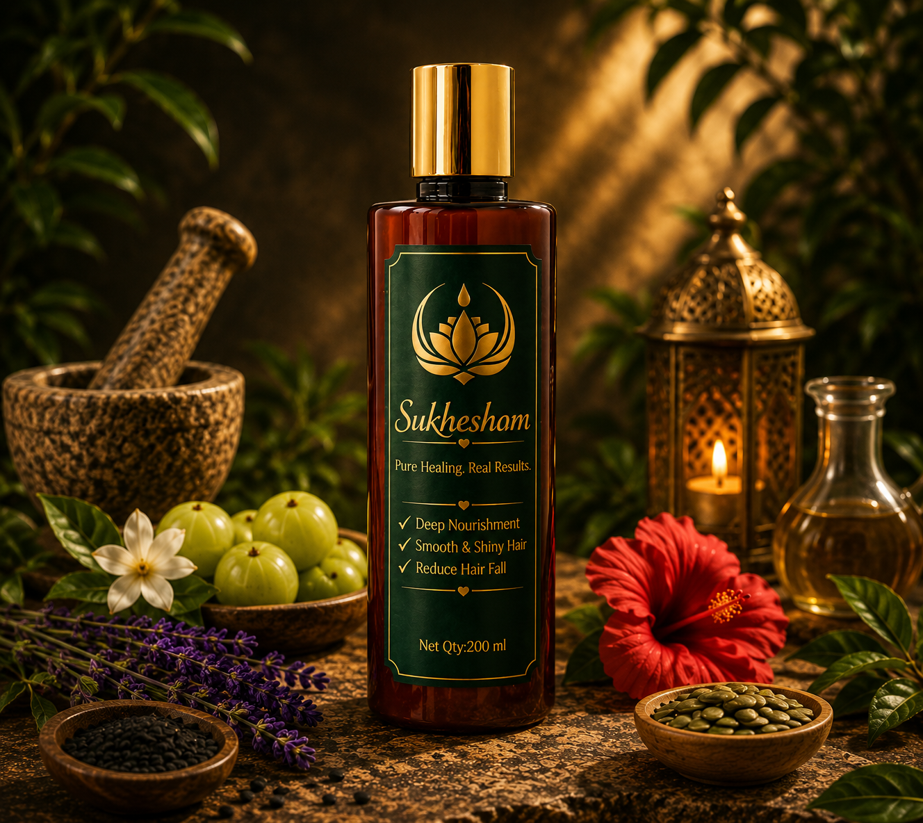 Sukheshom ayurvedic wellness oil 200ml